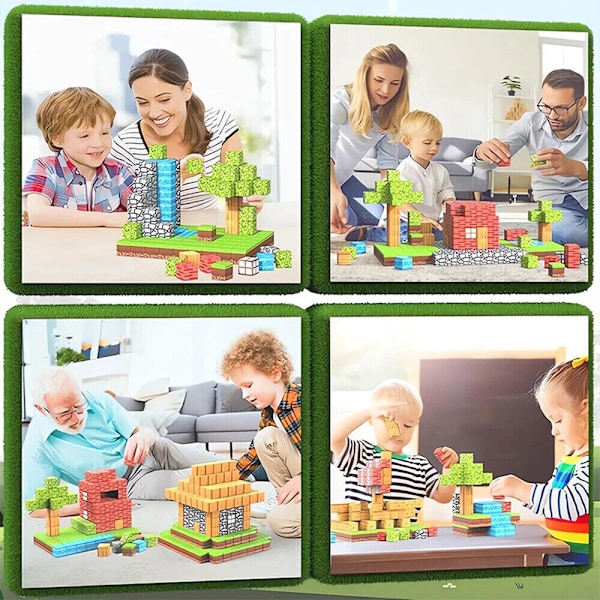 120 st Magnetisk Leksak Magnetiska Byggklossar Pedagogisk Leksak Bygg Minecraft Set