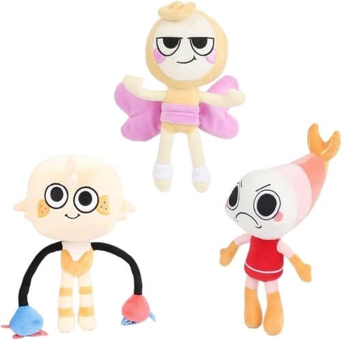 1-5 st Dandy s World Plysch Set Pebble Vee Shelly Astro Plyschleksaker för Barnpresent 3 Pcs