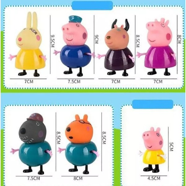 25 st Peppa Pig Familj Vänner Emily Actionfigurer Leksaker - Snabb Leverans