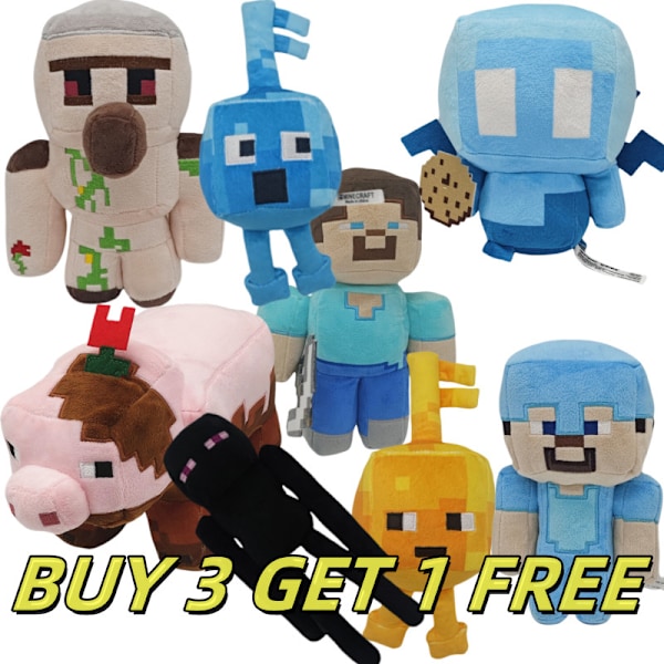 Mincraft Mjuk Leksak Gosedjur Docka Plysch Present Barn Pojke Födelsedag MC Spel Docka 18cm Iron Golem