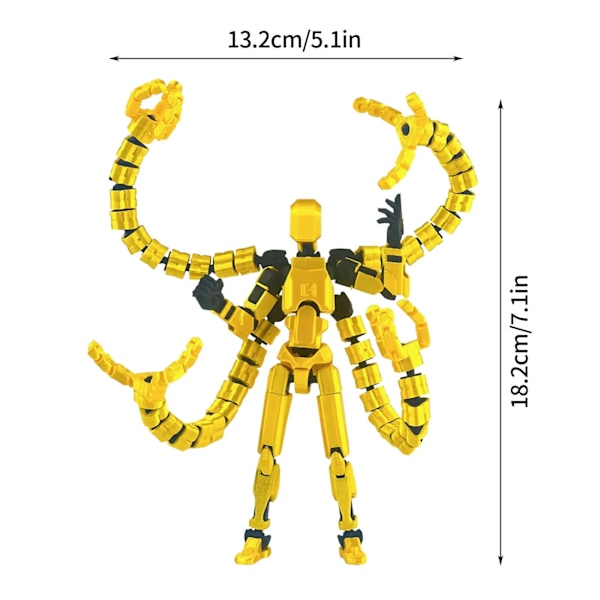 Titan 13 Actionfigur 3D-printad T13 Multi-ledad Rörlig Robot Med Komplett Set White