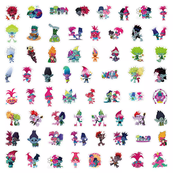 50/100 st Lyckotroll Stickers Gammal Skandinavisk Folklore Högtid i Harmoni 50pcs Trolls B