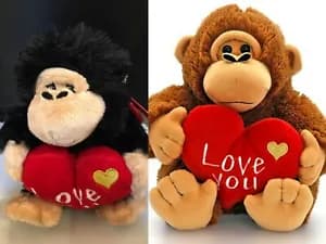 Keel Toys Monkey with Heart Plysch Mjukleksak 16cm Ny design Monkey A