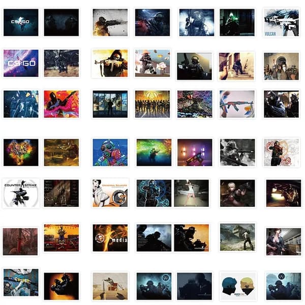 50X Counter Strike CSGO Team Stickers Skateboard Laptop Scrapbook Telefon Graffiti