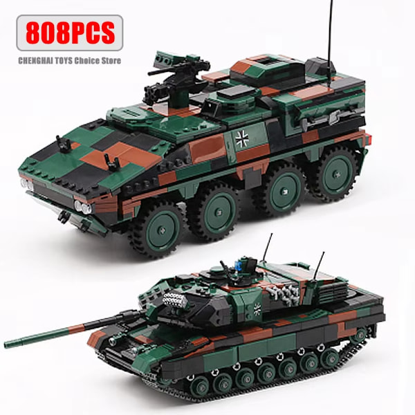 WW2 Militär Stridsvagn Byggklossar Set för Barn - Pansarfordonsmodell 06041 192Pcs