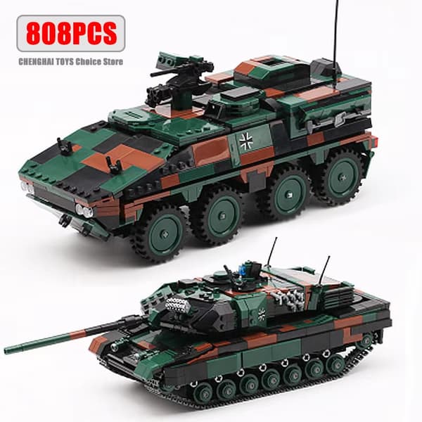 WW2 Militär Stridsvagn Byggklossar Set för Barn - Pansarfordonsmodell 06054 394Pcs