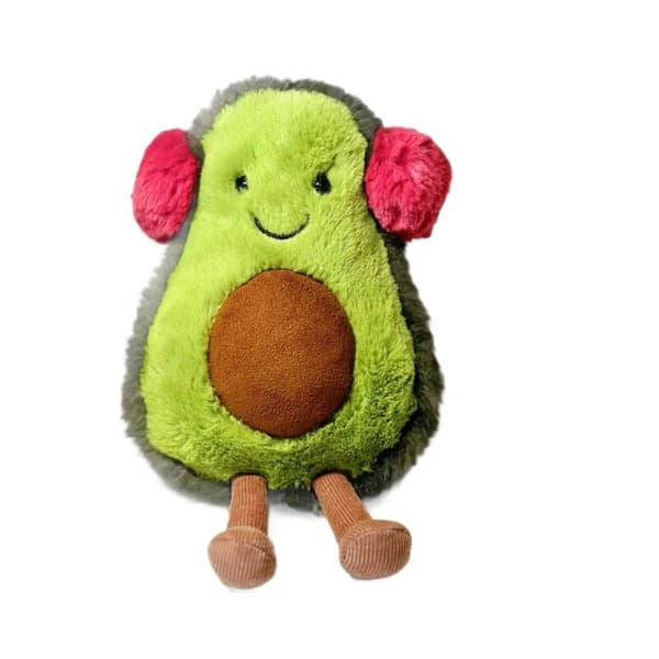 Jellycat BNWT Avokado Plysch Öronmuffar Amuseable Söt Mjuk Leksak
