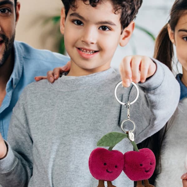 Jellycat Amuseables Cherries Väskberlock Amuseables Cherry Nyckelring Hänge Helt Ny