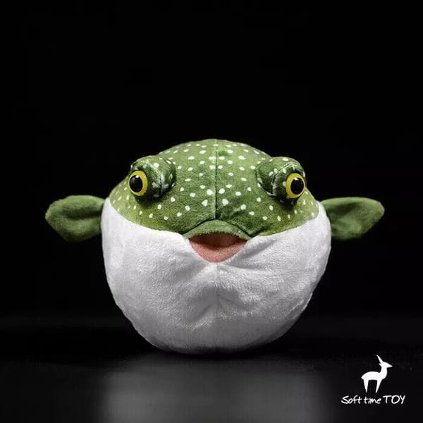22cm Söt Grön Blowfish Havsdjur Plyschleksak Gosedjur Mjuk Docka Present