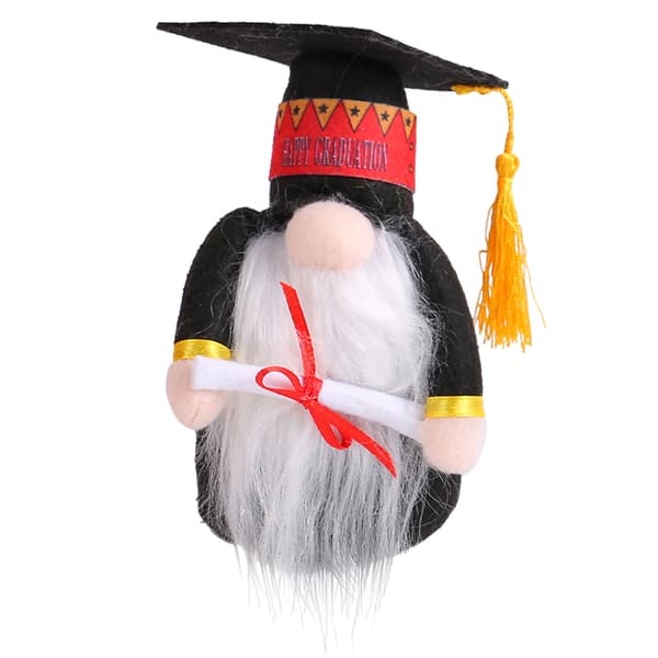 Examens Gnome Plyschdocka Ansiktslös Gnome Docka Med Examenshatt Black