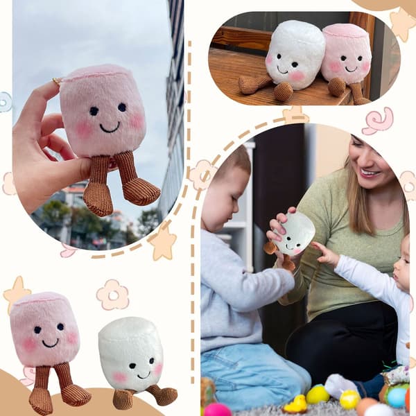Mjuk Marshmallowdocka Plyschdocka Leksak Supermjuka Söta Dockor Lugnande Plyschleksaker White One Size
