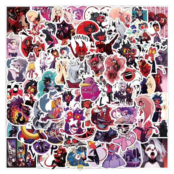 120X Helluva Boss Blitzo Moxxie Stickers Hitman hellhound Loona iPhone Bulk Rea