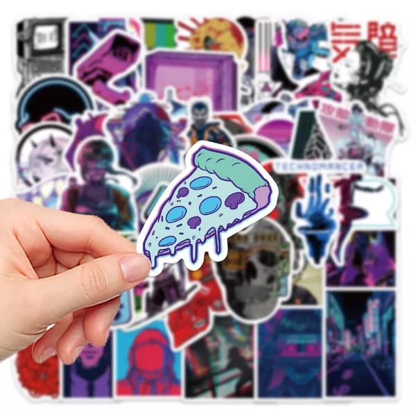 50 st Cyberpunk Collector's Stickers Gadget Decals Stickers Set Scrapbook Phone