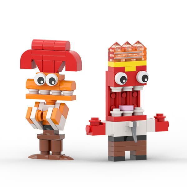 9 st MOC Insidan Ut Figurer Byggklossar DIY Monteringsleksaker Tegelstenar Barnpresent