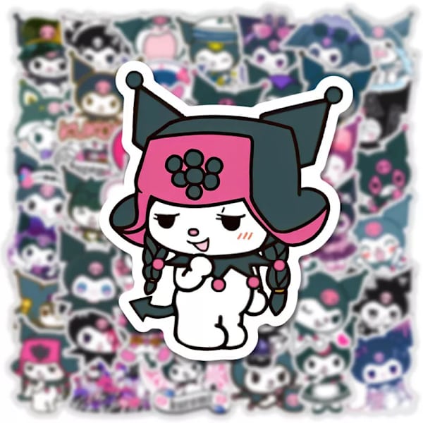 50 st Kuromi Stickers Vattentätt självhäftande Återanvändbar Skateboardvagn för kylskåp