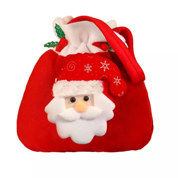 Julhandväska för barn Jultomten Älg Snögubbe Äppelgodispresentpåse SantaClaus