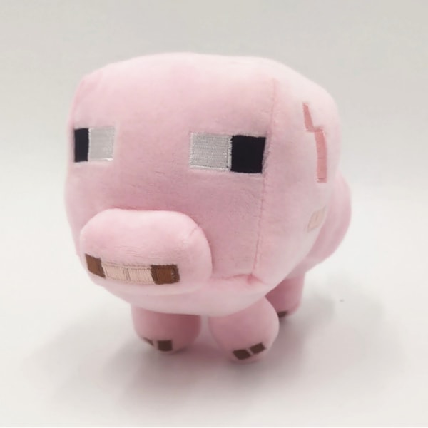 MINECRAFT Creeper Enderman Fyllning Plyschleksaker Julklappar My World Överdimensionerad docka 16cm Pink Pig