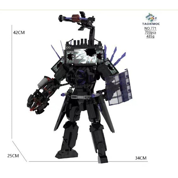 MOC Skibidi Toalett Byggklossar Set Titan Speakerman Cameraman Tvman Klossar 109