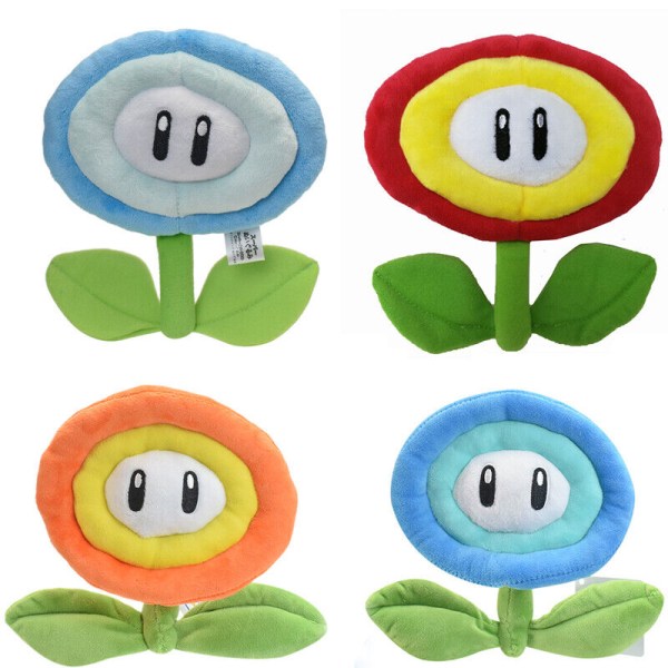 Anime Super Mario Bros Ice Fire Flower Plyschleksaker Mjukfyllda docka Julklappar Fire Flowers#2