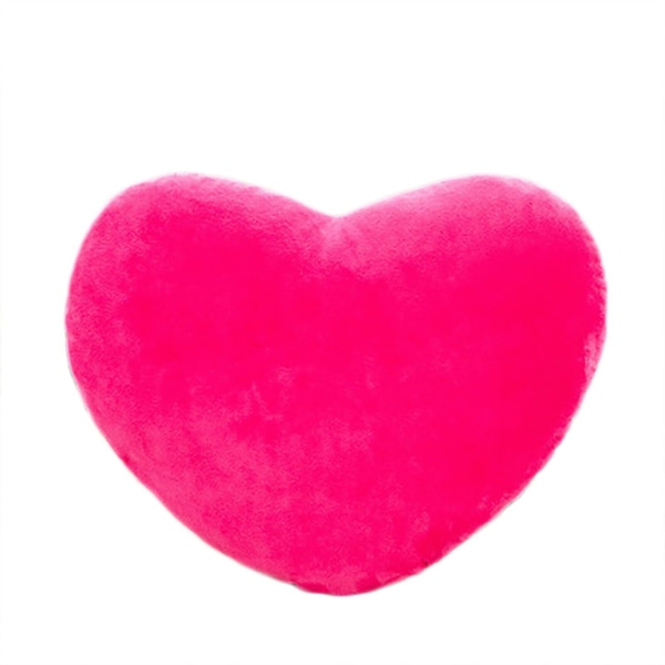15-40 cm plysch hjärtformad kudde Dekorativa ryggkuddar Kuddpresent Hot Pink 40cm