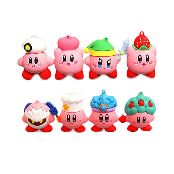 Anime Kirby-spel Söt tecknad rosa Kirby Waddle Dee Doo Samla dockor Minileksaker Pink