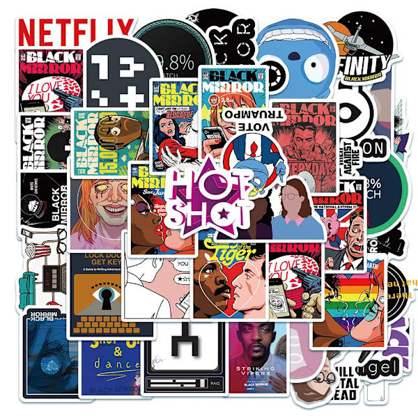 50X Black Mirror TV Series Skateboard Graffiti Poster Scrapbook Iphone Stickers