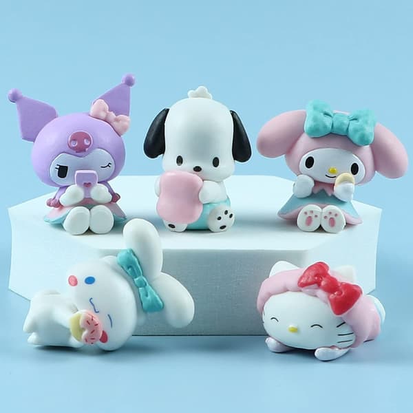 Sanrio Mini Action Figur Statyer Anime Cake Toppers Figurer PVC Modelldockor H