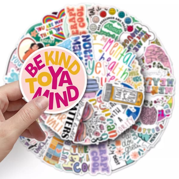 50 st Mental Health Matters Positivt Thinking Mood Boost Stickers Motivational