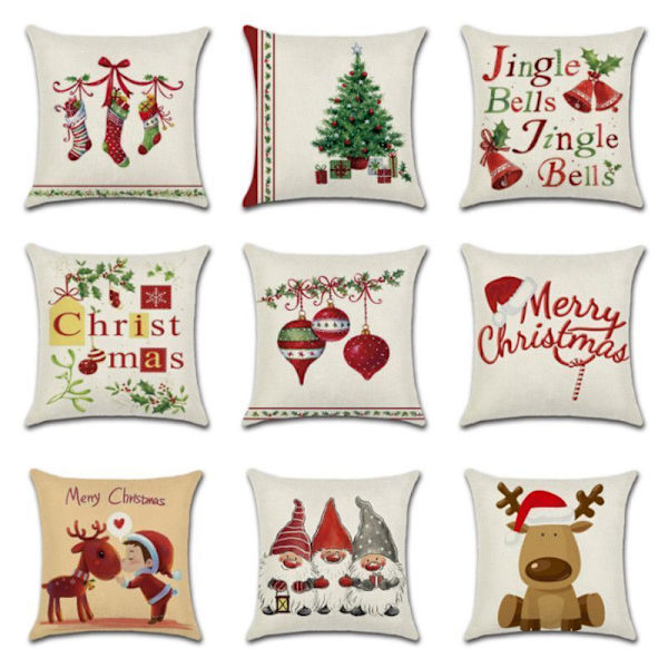 Jul Jul-tema Kuddfodral Örngott Hem Soffa Jultomte Dekor Kasta Gift