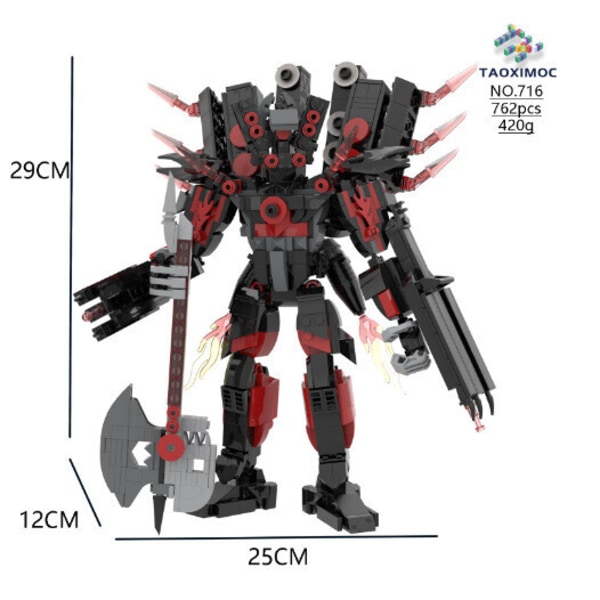 MOC Skibidi Toalett Byggklossar Set Titan Speakerman Cameraman Tvman Klossar 58
