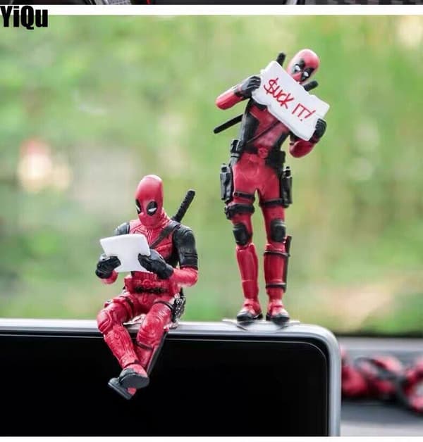 Ny Sittande Mini Deadpool Actionfigur Leksak Topper/Bil Interiör Dekoration Utan Kartong Sleeping Dead Attendant