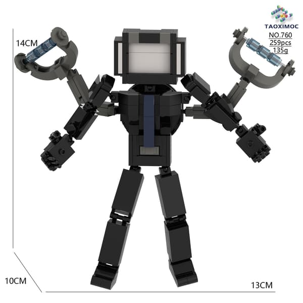 MOC Skibidi Toalett Byggklossar Set Titan Speakerman Cameraman Tvman Klossar 101