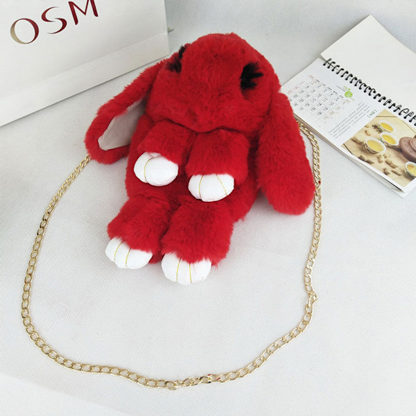 Handväska Tote Kanin Ryggsäck Axelväska Söt Resehandväska Crossbody Red