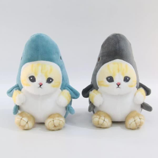 Grå Mörkblå Cat Shark Plushie Super mjuk leksak av hög kvalitet DarkBlue