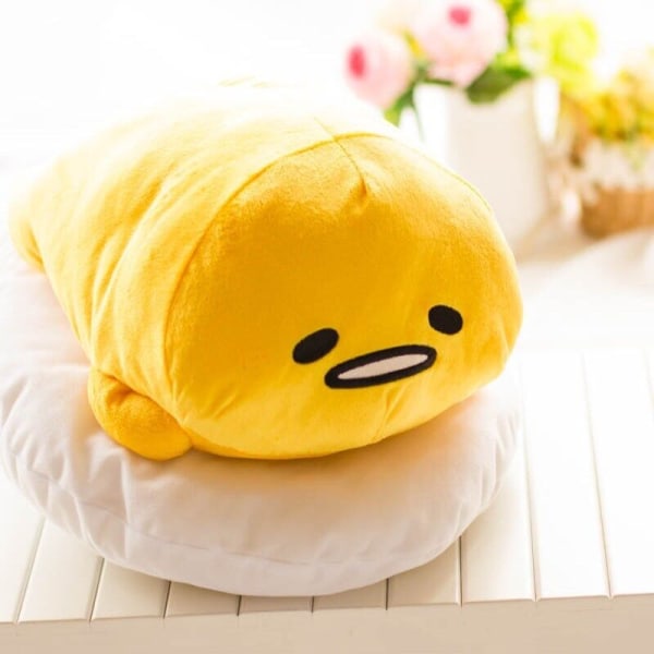 Söt Gudetama lata ägg plysch leksak äggula bror fylld tecknad kudde kudde