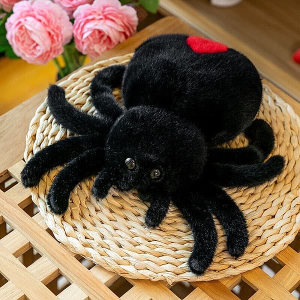 Tecknad Spindel Gosedjur Söt Spindel Plyschleksaker 25cm Mjuk Kudde Black