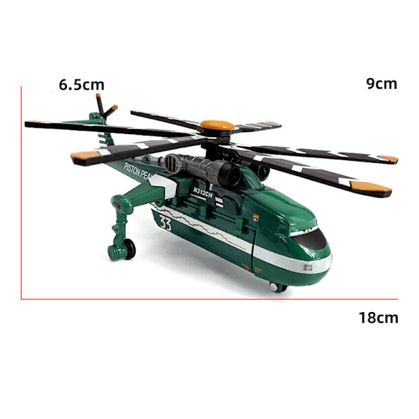 Disney Pixar Bilar Och Plan Lot Blixten 1:55 Diecast Modell Leksaker Gåva Lös Bil Helicopter Mighty