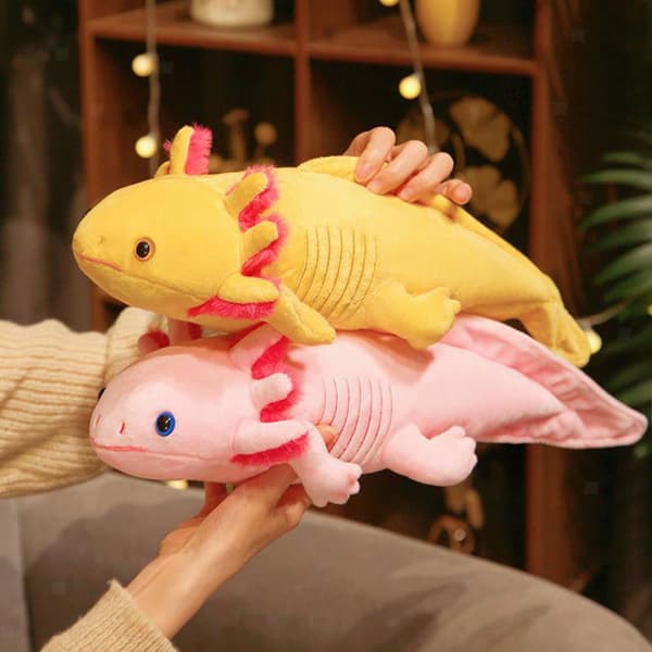 17 Tum Gul Axolotl Ambystoma Gosedjur Plyschleksaker Kudde Barn Docka Gåva grau