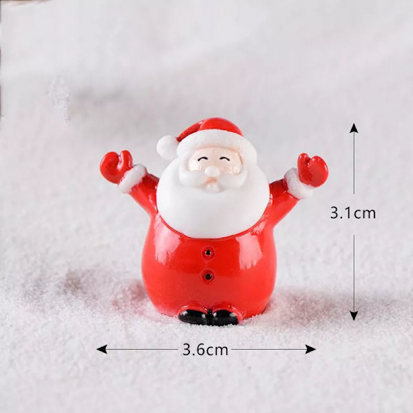 Christmas Mini Santa Claus Snowman Micro Landscape Miniatures Figurines Ornament Smile Santa