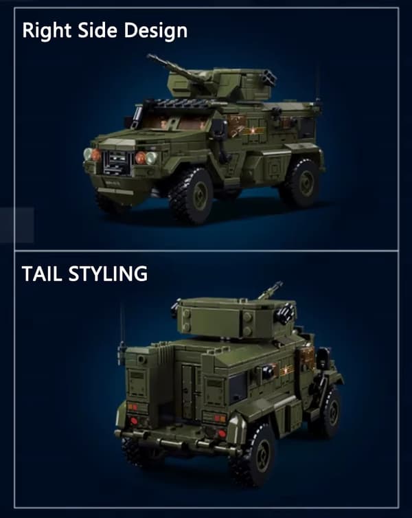 519 Delar Militär VDVS Stormpansarfordon Bilmodell Byggklossar Set med