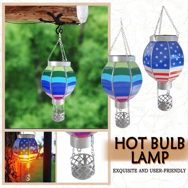 Varmluftsballong Solar Lantern Light med flimrande Flame Garden Lantern Light D