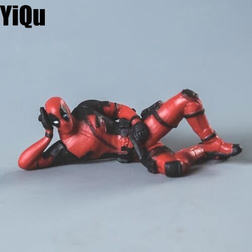 Ny Sittande Mini Deadpool Actionfigur Leksak Topper/Bil Interiör Dekoration Utan Kartong Sleeping Dead Attendant