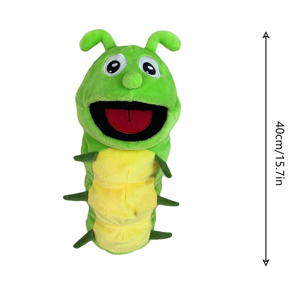 Mjuk Insekt Docka för Barn Plysch Leksak Handdocka med Rörlig Mun Caterpillar