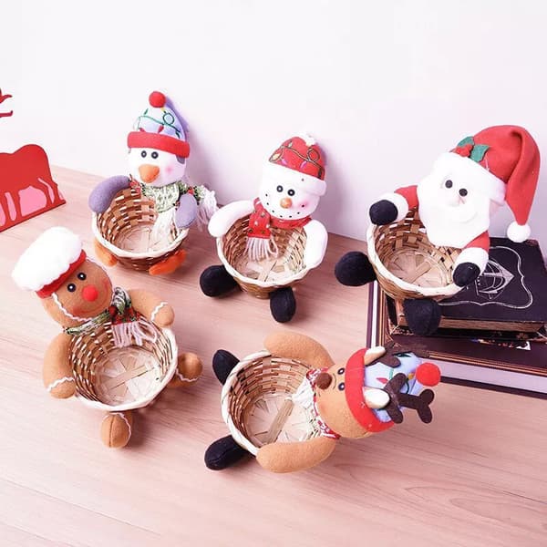 Korg Godis Jul Barn Godis Box Burk Present Xmas Ornament Dekor Hem Elk S（12*18cm）