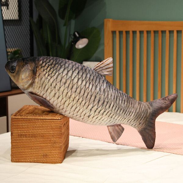 Fisk Crucian Carp Mandarin Chub Mjuk plysch leksak Teddy stoppade dockor Barn Bomull Herring 40CM