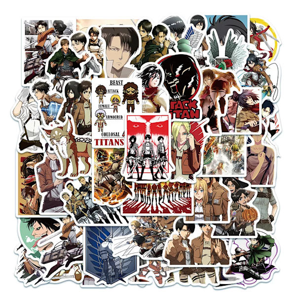 50 st Japanska Attack on Titan Klistermärken Tecknade Klistermärken för Laptop Vattenflaska Attack on Titan B