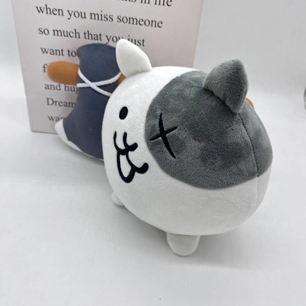 The Battle Cats stoppade leksak Vit Yxa Neko Plysch Nyanko Great War Fluffy Gift Axe