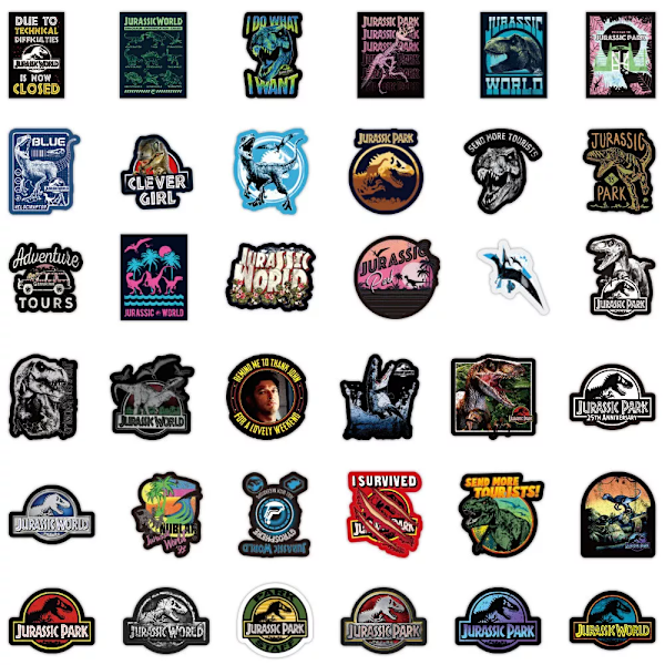 75 st Klassiska Jurassic Park Tema Dinosaurier Posters Gitarr Hydro Flasks Stickers