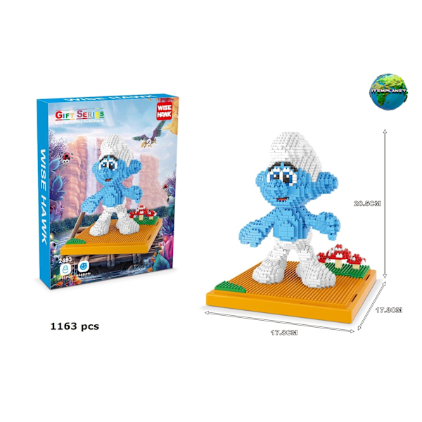 Actionfigurer Nano Mikro Byggklossar Samling Pedagogisk DIY Leksak Gåva Smurf