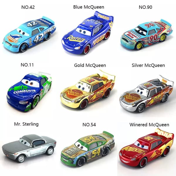 Samlarobjekt Disney Cars 95 Grå Mcqueen Alloy Kid's Racing Toy Model NO.42